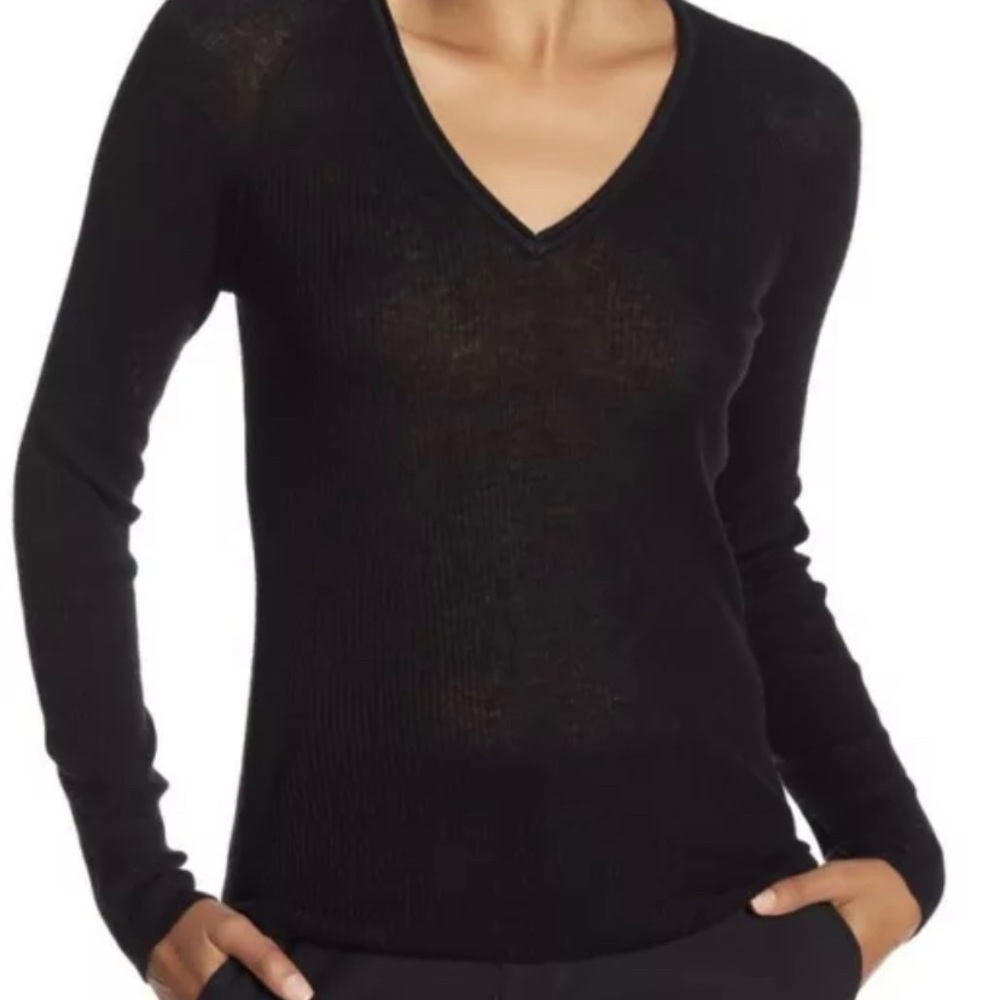 Elie Tahari “Voetry” Wool & Cashmere Ribbed Sweater, Women’s M
